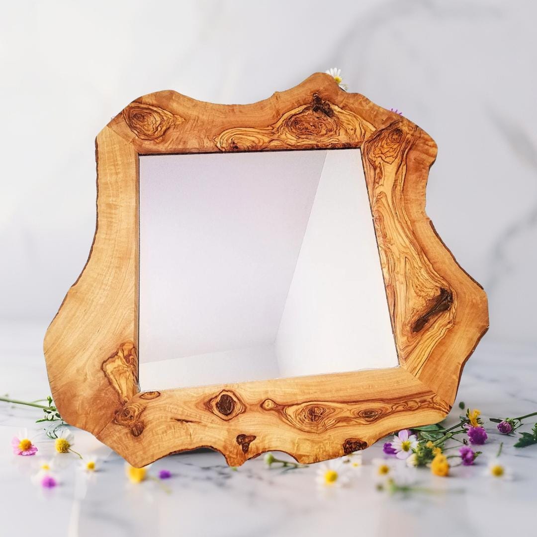 Wooden mirror, living room mirror, bedroom mirror, bathroom mirror, Olive wood mirror