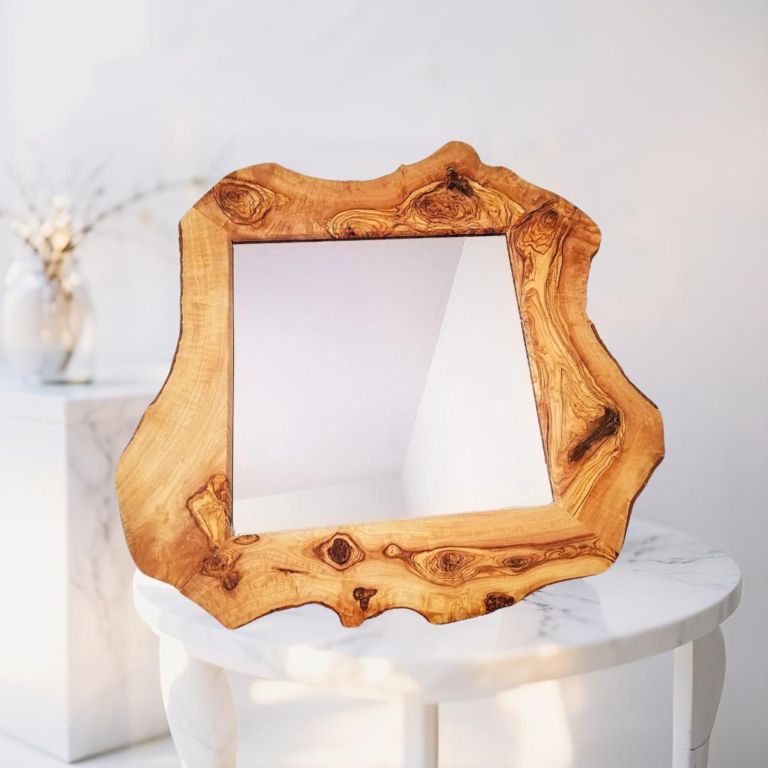 Wooden mirror, living room mirror, bedroom mirror, bathroom mirror, Olive wood mirror
