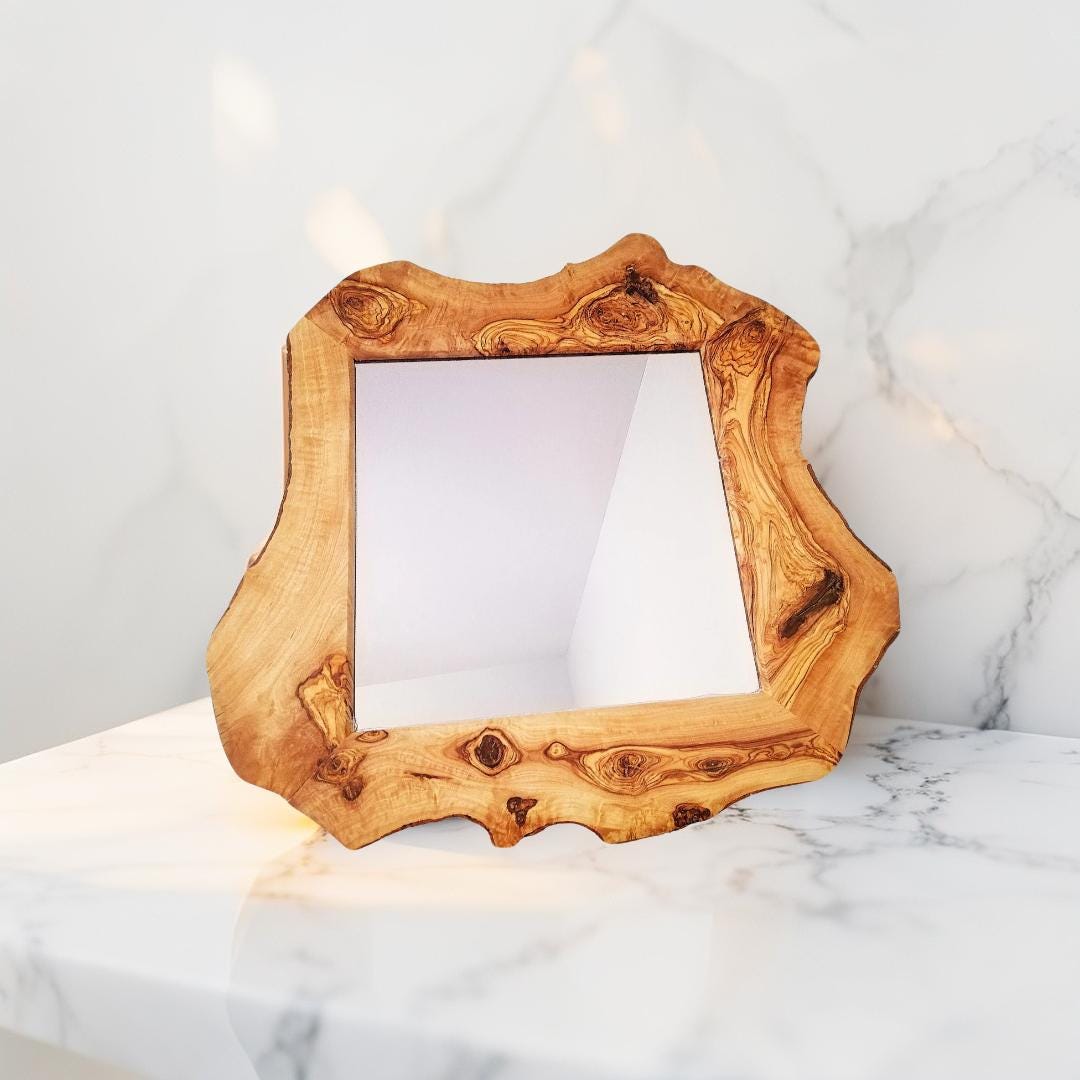 Wooden mirror, living room mirror, bedroom mirror, bathroom mirror, Olive wood mirror