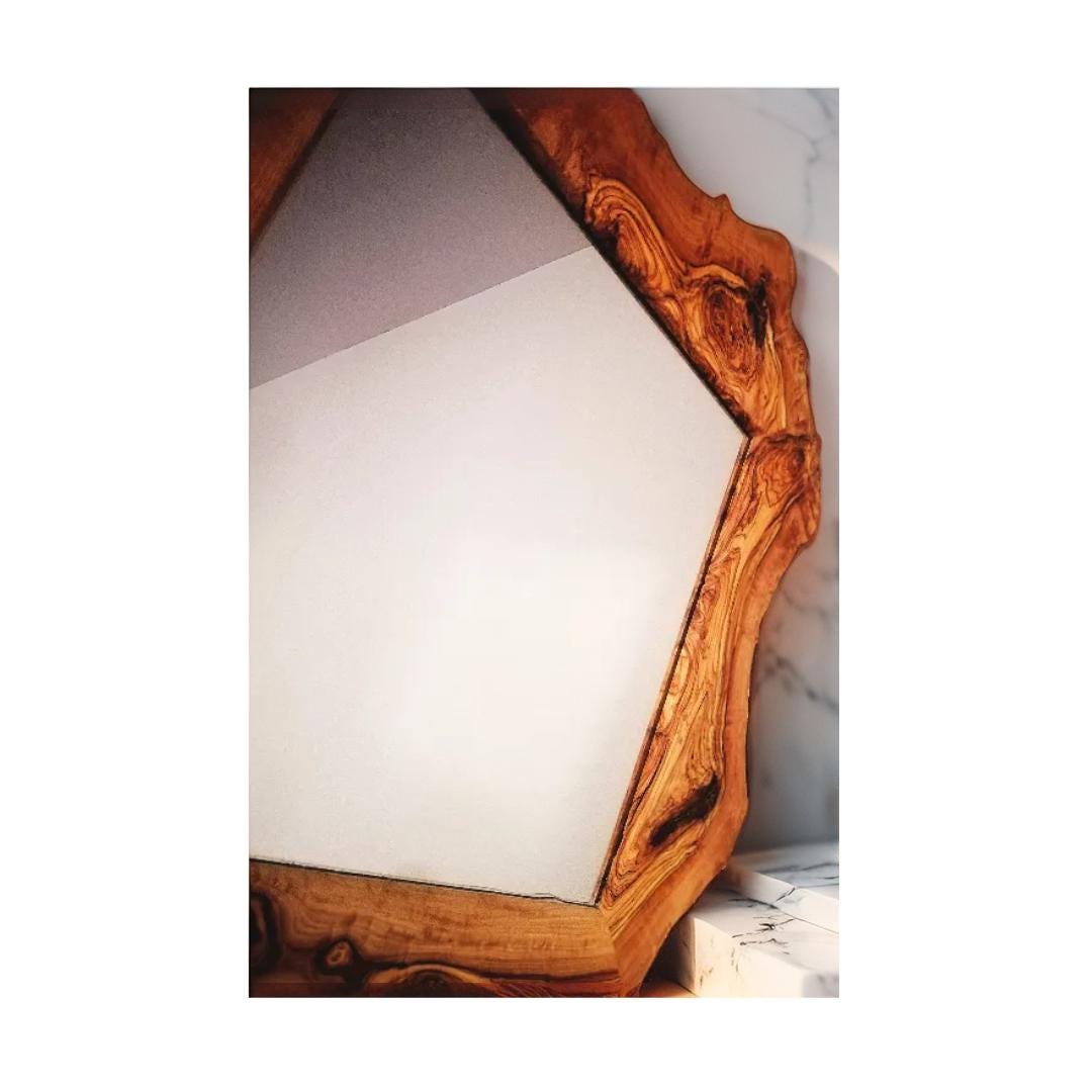 Wooden mirror, living room mirror, bedroom mirror, bathroom mirror, Olive wood mirror