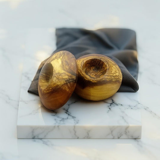 Candle holder, Pair of round shaped olive wood candlesticks, father's day gifts , gift idea, Candle holder, candlestick