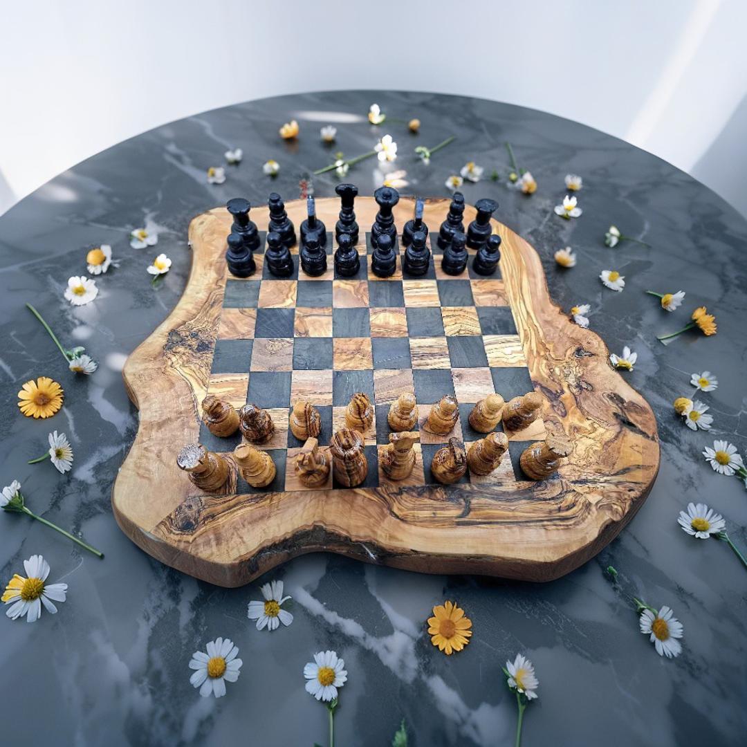 Chess set wood, Chess wood, gift idea, XXL Chess board Canada, Large Chess board with 32 chess pieces, chess set, wooden chessboard