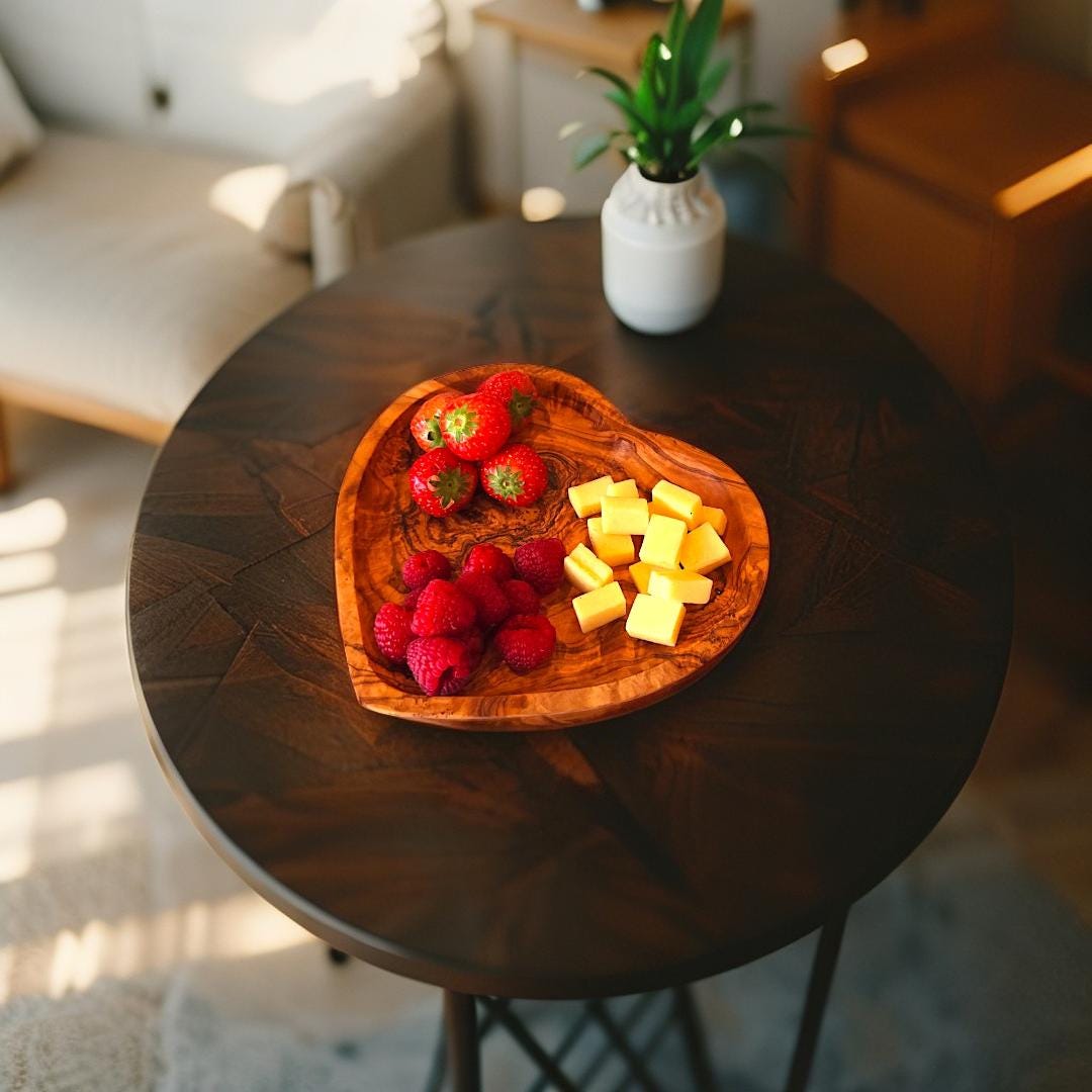 Wooden tray in heart shape, wooden gift item, holiday gift,gift for her, Christmas gift,olive wood tray,wooden tray , gift idea