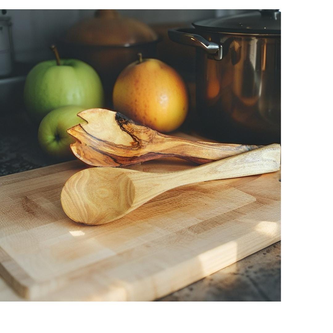 wooden salad utensil, wood spoon, wooden fork, Serving Set, Christmas gift, kitchen tools,gift for him,gift for her