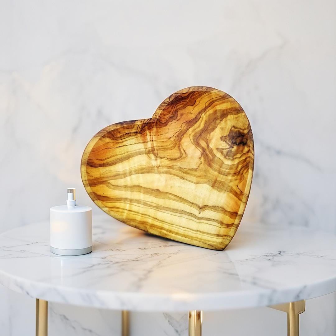 Wooden tray in heart shape, wooden gift item, holiday gift,gift for her, Christmas gift,olive wood tray,wooden tray , gift idea