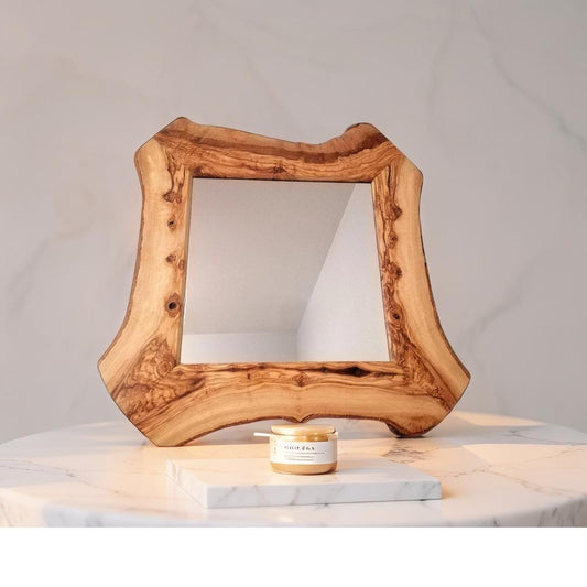 Wooden mirror, living room mirror, bedroom mirror, bathroom mirror, Olive wood mirror