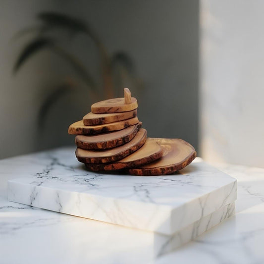 Wooden rustic coaster set,olive wood rustic coaster set,  , gift idea, wedding Gift , birthday gift , gift for him, gift for hergift idea
