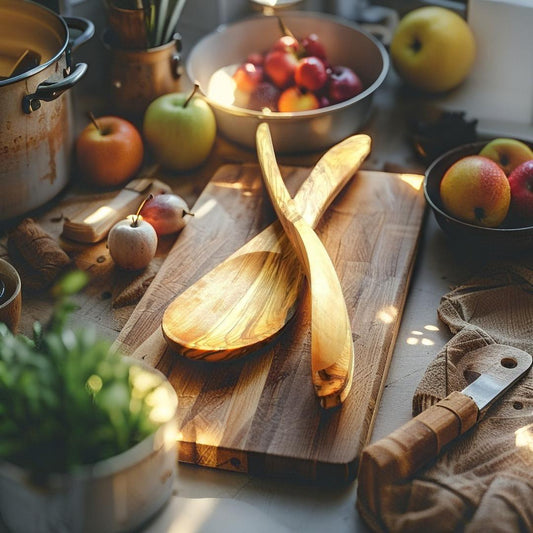 Provençal olive wood salad servers,wooden salad utensil,wooden spoon, wooden fork, serving set, christmas gift, kitchen tools , gift idea
