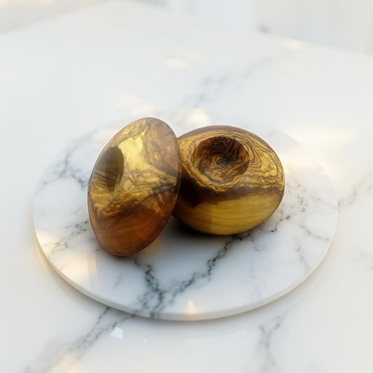 Candle holder, Pair of round shaped olive wood candlesticks, father's day gifts , gift idea, Candle holder, candlestick